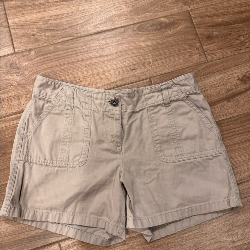 Ann Taylor Tan Cargo Shorts with Mid-Rise Waist